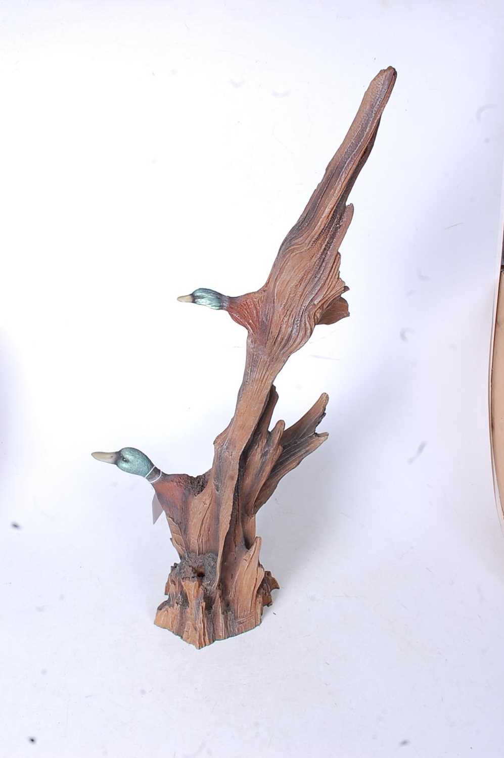 A J.H. Boone Native American sculpture of ducks, numbered 246/1000, bearing label verso 'A Walk in - Image 2 of 3