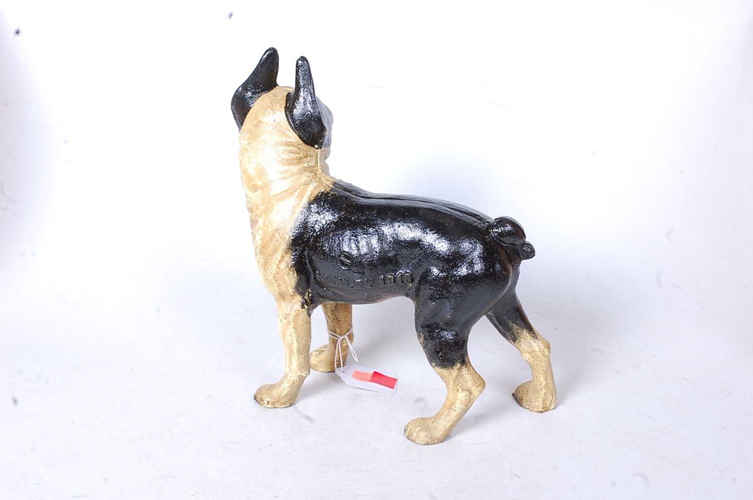 A painted cast metal doorstop in the form of a bulldog, h.24cm - Image 2 of 2