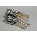 A set of six British Airways stainless steel knives and forks by Atkinson of Sheffield