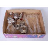 A box containing a collection of miscellaneous items, to include a 20th century etched glass