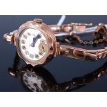 A vintage Bebe 9ct gold cased ladies mechanical wrist watch with expanding bracelet, gross weight