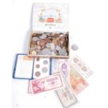 A collection of mainly English coins, to include Britain's first decimal coins booklet,