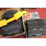 A quantity of Scalextric track, points, crash barriers etc