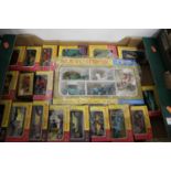 A collection of 19 pink and yellow Matchbox Models of Yesteryear, to include one gift set;