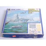A Hornby Minic Ships 1.1200 scale model of a a naval harbour set