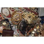 A large collection of mainly modern costume jewellery, to include paste set brooches, necklets,