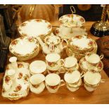 A Royal Albert part tea and dinner service in the Old Country Roses pattern