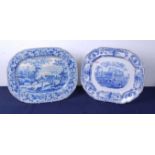 A Victorian blue and white printed meat plate by J Jamieson & Co, printed in the Modern Athens