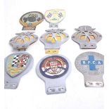 A collection of car badges, to include an AA chrome and enamelled badge 'Property of the