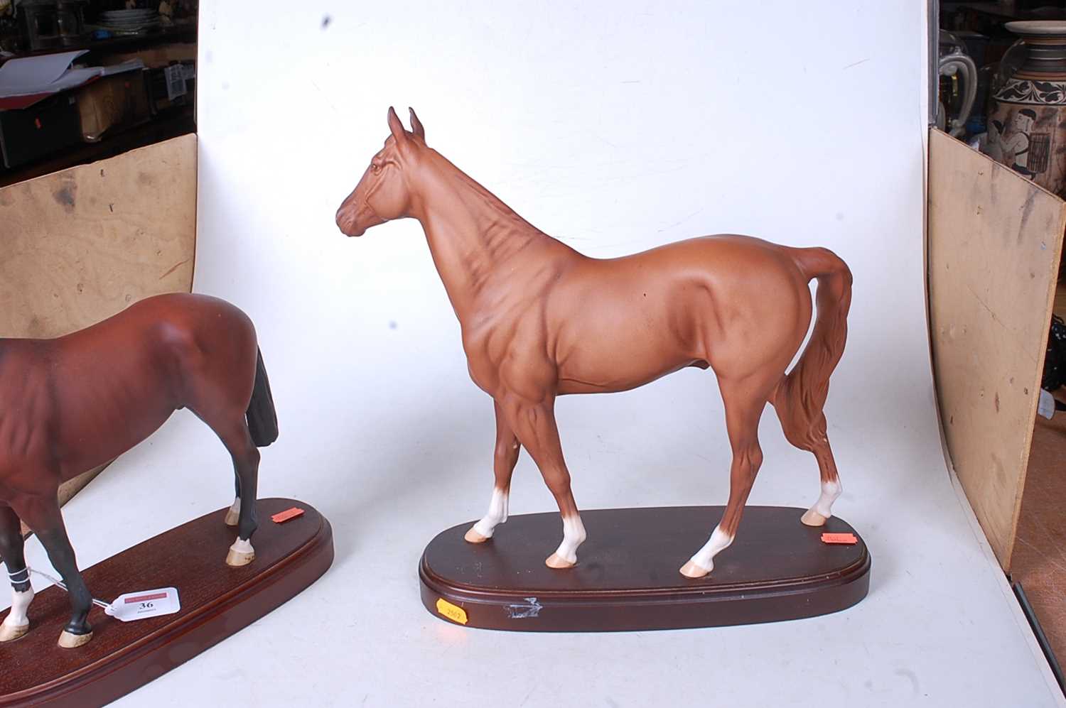 A Royal Doulton figure of the racehorse Nijinsky, on an oval base with brass plaque, having - Image 3 of 3