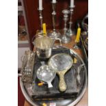 A collection of miscellaneous items, to include a cased set of silver plated fish knives and