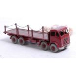 A Dinky Supertoys Foden flatbed eight-wheel truck, with chains, in maroon, with various turned