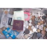 A collection of miscellaneous coins and banknotes, mainly being Great Britain pre-decimal