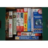 Four boxes of boxing related VHS cassettes, many being Marshall Cavendish Video Collection examples,