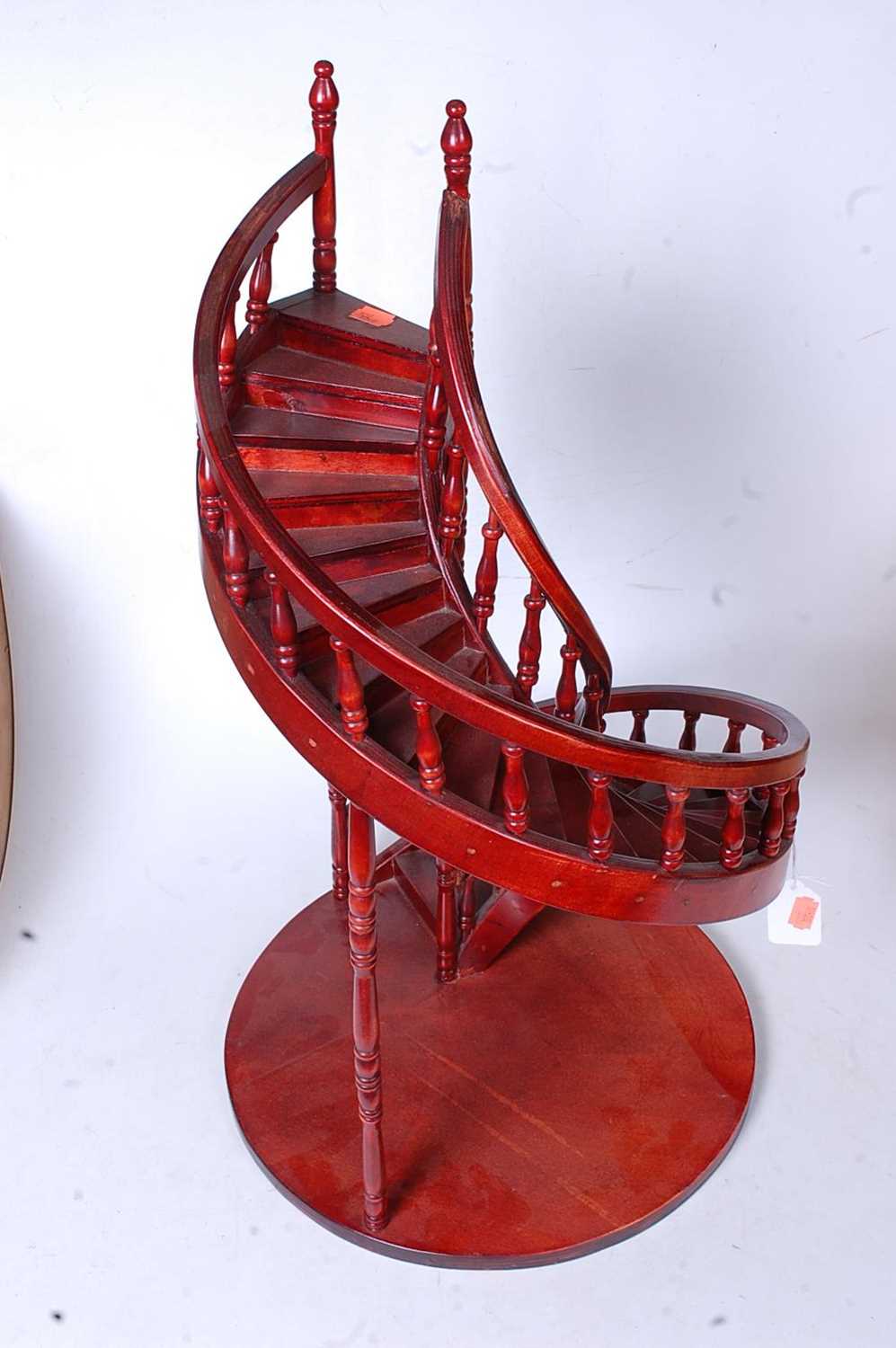 A modern stained ply model of a spiral staircase, h.60cm - Image 2 of 2