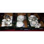 Three boxes of ceramics, manufacturers to include Wedgwood Westberry pattern, Spode, reproduction