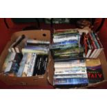 Two boxes of miscellaneous hardback books, to include 8 Bernard Cornwell first editions in wrappers,