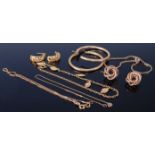 Assorted modern 9ct gold dress jewellery largely being earrings to include hoop examples, rope twist