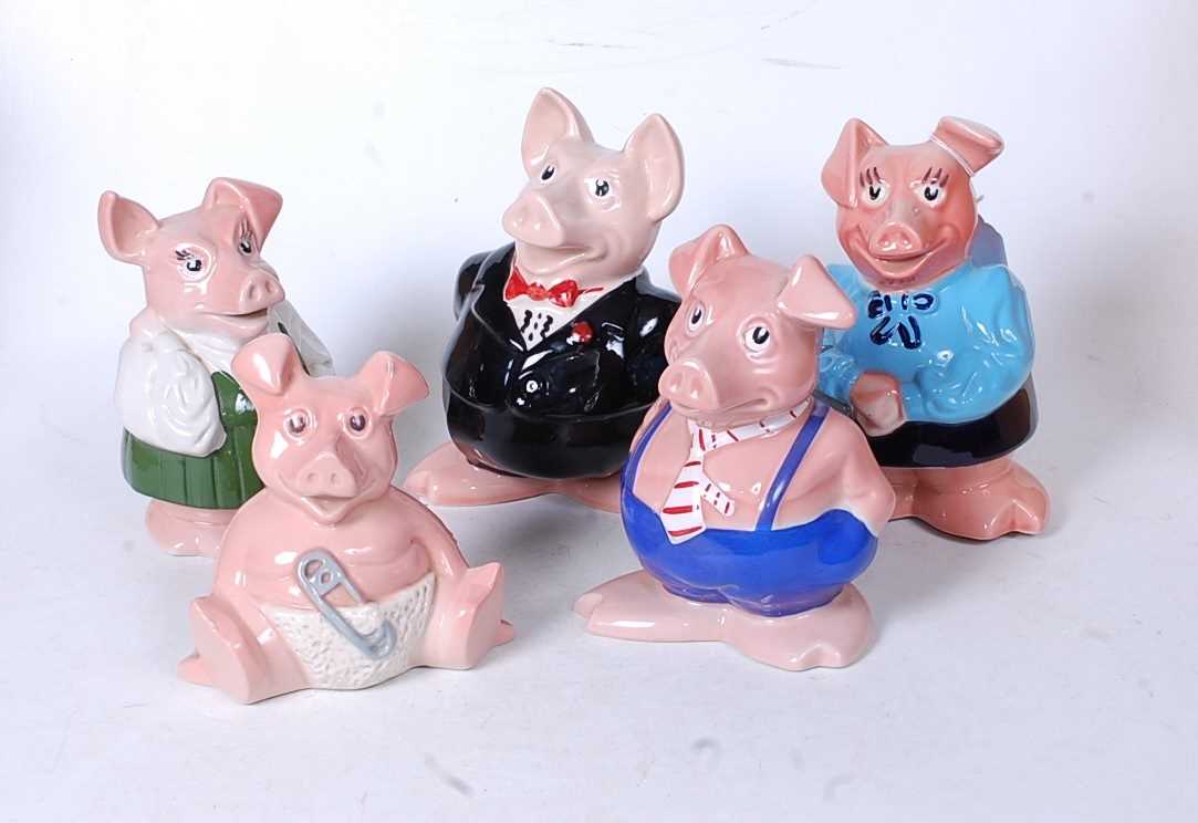 A set of five Wade Natwest pig money-boxes