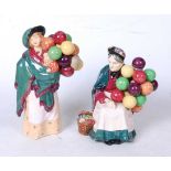 Two Royal Doulton figurines, being The Balloon Seller HN583, and The Old Balloon Seller HN1315 (2)