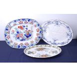Assorted stoneware meat plates, to include Staffordshire ironstone examples, together with a