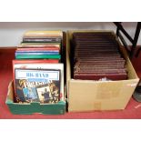 Two boxes of records, to include The Franklin Mint Record Society Greatest Jazz Recordings of All
