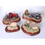 A collection of four Border Fine Arts figures to include Early Start, JH91B, Tractors Tattie