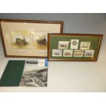 Four boxes of assorted train track and accessories, mainly Hornby; together with a framed picture of