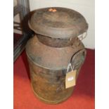 An EDME cast iron milk churn