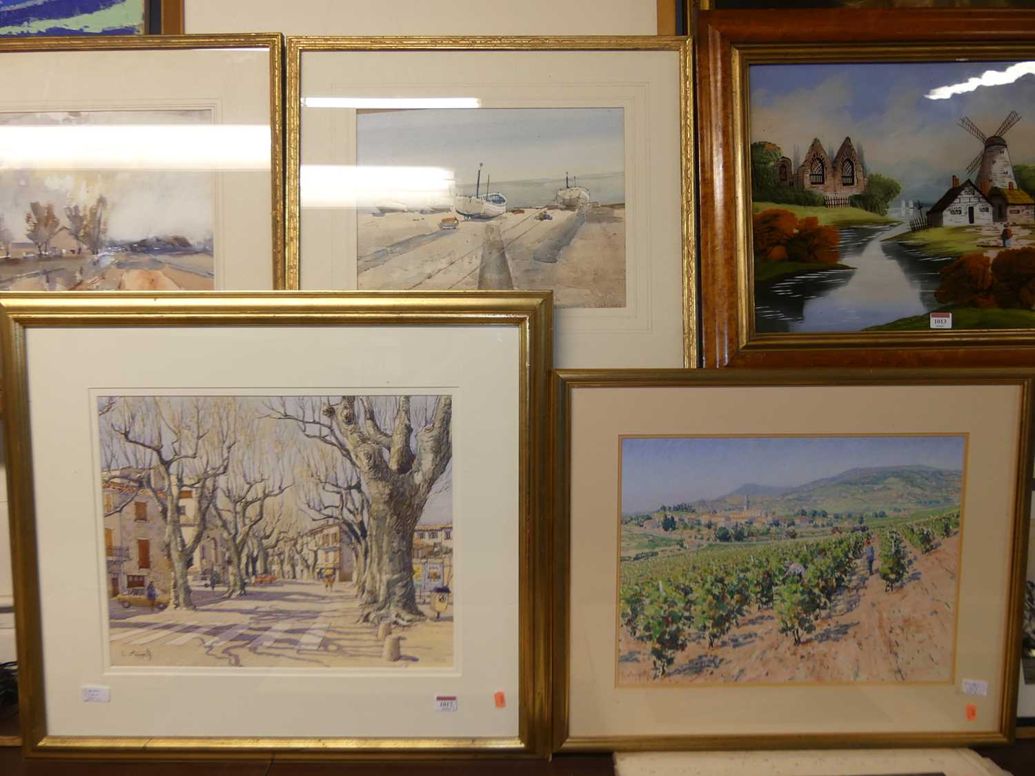 Lionel Aggett - Harvest time, pastel, signed lower left, 37x49cm, and one other watercolour by the