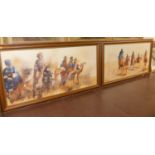 After N Meissonnier - Pair; Arabian desert scenes with travellers and camels, reproduction prints,