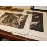 A collection of German published monochrome prints, reproducing the Old Masters, each full sheet