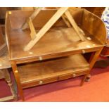 An early 19th century mahogany three-quarter gallery backed two-tier twin drawer wash stand, width