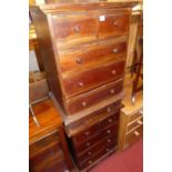 A pair of contemporary Eastern hardwood small chests of two short over three long drawers, width