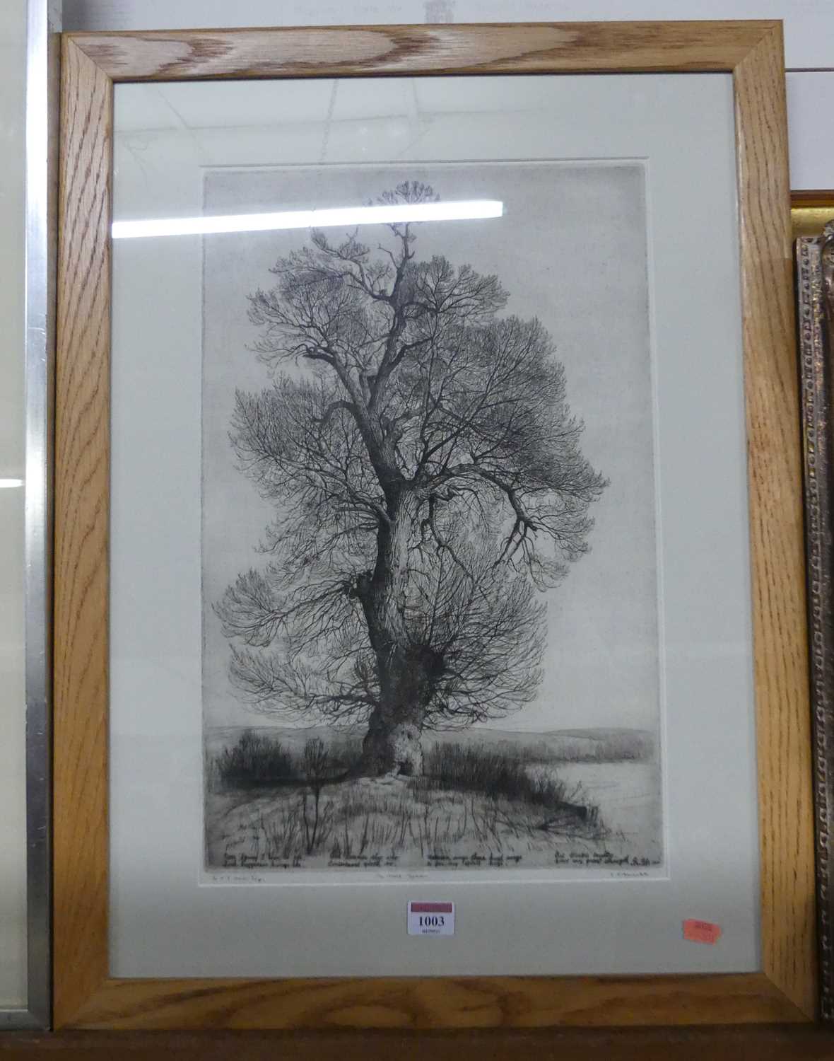 Alfred Blundell - The Black Poplar, etching, signed and titled in pencil to the margin, 48x31cm