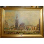 Francis Ives Naylor - a London? square, oil on canvas, signed lower right, 50x75cm