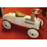 A Vilac cream painted child's vintage style pedal car, length 73cm