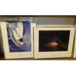 A framed photograph of Leo Mason doing the Cresta Run, San Moritz; and one other of Clive