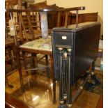 An Edwardian mahogany corner bedroom elbow chair, together with a Victorian ebonised Sutherland