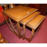 G-Plan - a 1960s nest of three teak occasional tables, the largest w.50cm