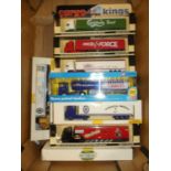 Three boxes of modern issue Lledo vehicles, gift sets and others