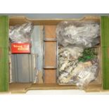 Four boxes of 00 gauge accessories and seven empty Hornby Triang boxes; two boxed Peco points; two