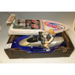 Various sundry model remote controlled speedboats, trawlers and further sea related toys