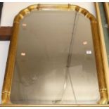 A reproduction gilt framed rectangular wall mirror, 93x63cm