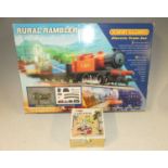 Three various boxed railway sets, to include Piko 'Outdoor and Indoor set', Hornby Rural Rambler