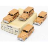 Dinky Toys 27f original Trade box of 4 Plymouth Estate cars, all 4 with beige hubs, all in good