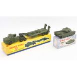 A boxed Dinky Supertoys 660 tank transporter (with windows) together with a boxed 651 Centurion