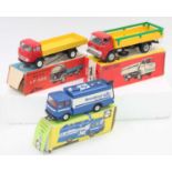 A small box containing 2 boxed Tekno trucks and a Siku tanker as follows Tekno Mercedes LP 322