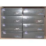 A Falcon Models Wings of Fame 1/72 scale boxed diecast aircraft group, eight examples all appear