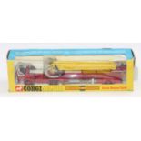 A boxed Corgi Toys 1143 American LaFrance Aerial Rescue Truck 1st edition, The model in red with